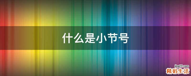 什么是小节号