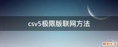csv5极限版联网方法