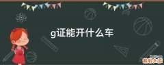 g证能开什么车