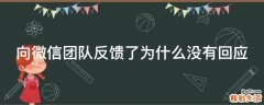 向微信团队反馈了为什么没有回应
