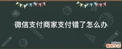 微信支付商家支付错了怎么办