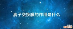 离子交换膜的作用是什么
