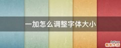 一加怎么调整字体大小