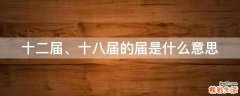 十二届、十八届的届是什么意思