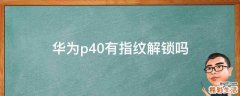 华为p40有指纹解锁吗