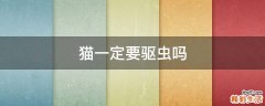 猫一定要驱虫吗