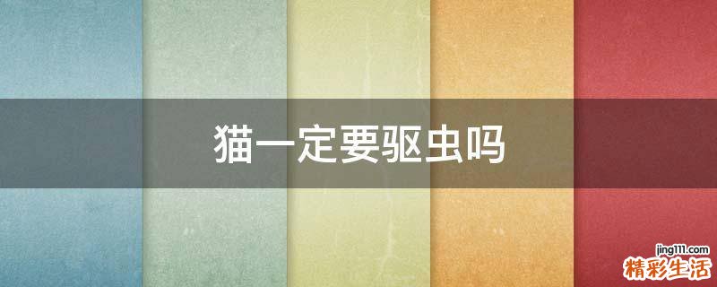 猫一定要驱虫吗