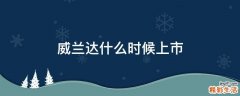 威兰达什么时候上市