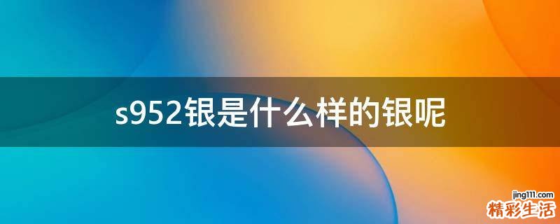 s952银是什么样的银呢
