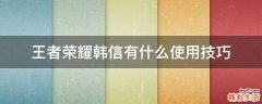 王者荣耀韩信有什么使用技巧