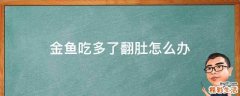 金鱼吃多了翻肚怎么办