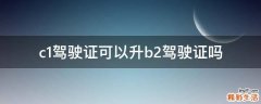 c1驾驶证可以升b2驾驶证吗