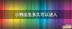 小狗出生多久可以送人