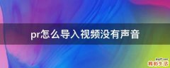 pr怎么导入视频没有声音