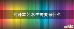 专升本艺术生需要考什么