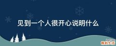 见到一个人很开心说明什么