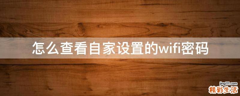 怎么查看自家设置的wifi密码