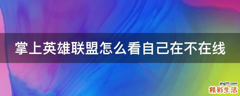 掌上英雄联盟怎么看自己在不在线