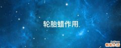 轮胎蜡作用