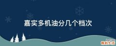 嘉实多机油分几个档次