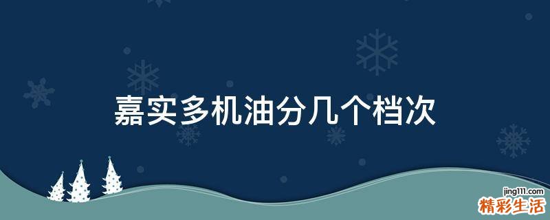 嘉实多机油分几个档次