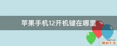 苹果手机12开机键在哪里