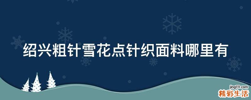 绍兴粗针雪花点针织面料哪里有