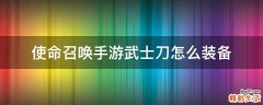 使命召唤手游武士刀怎么装备