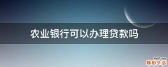 农业银行可以办理贷款吗