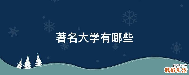 著名大学有哪些