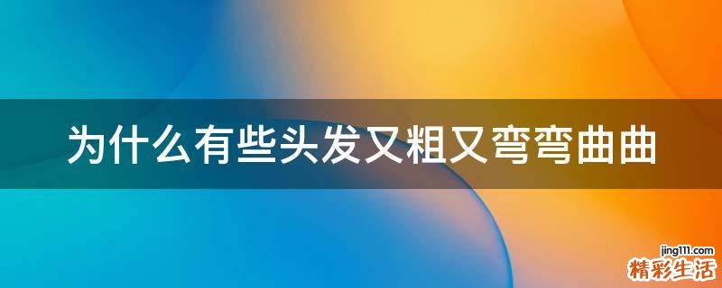 为什么有些头发又粗又弯弯曲曲