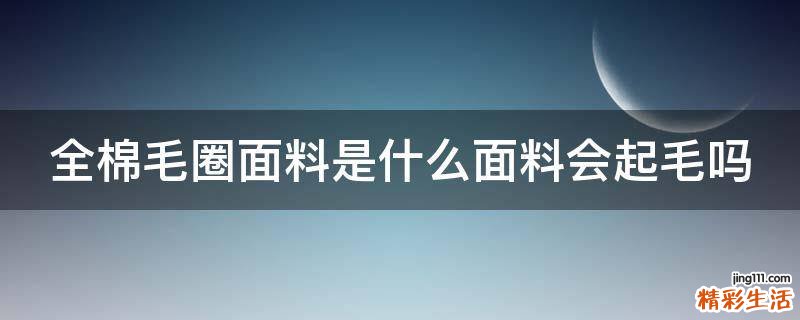 全棉毛圈面料是什么面料会起毛吗