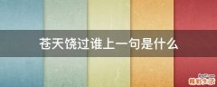苍天饶过谁上一句是什么