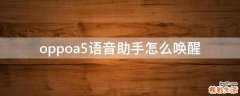 oppoa5语音助手怎么唤醒
