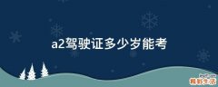 a2驾驶证多少岁能考