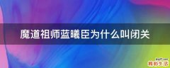 魔道祖师蓝曦臣为什么叫闭关