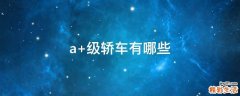 a+级轿车有哪些