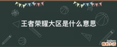 王者荣耀大区是什么意思