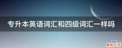 专升本英语词汇和四级词汇一样吗