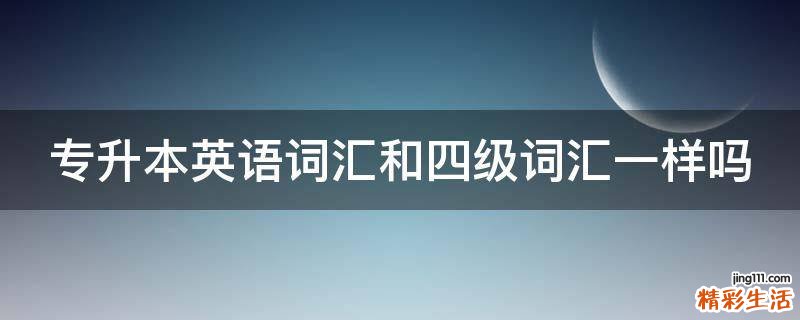 专升本英语词汇和四级词汇一样吗