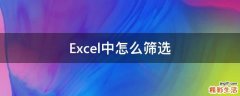 Excel中怎么筛选