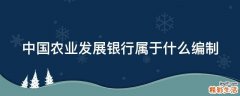 中国农业发展银行属于什么编制