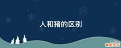 人和猪的区别