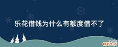 乐花借钱为什么有额度借不了