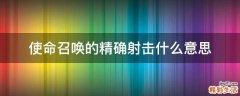 使命召唤的精确射击什么意思