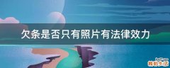 欠条是否只有照片有法律效力