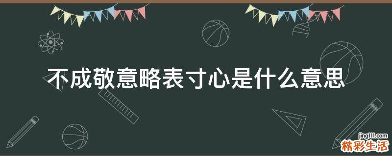 不成敬意略表寸心是什么意思
