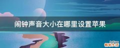 闹钟声音大小在哪里设置苹果