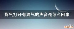 煤气打开有漏气的声音是怎么回事