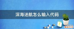 深海迷航怎么输入代码